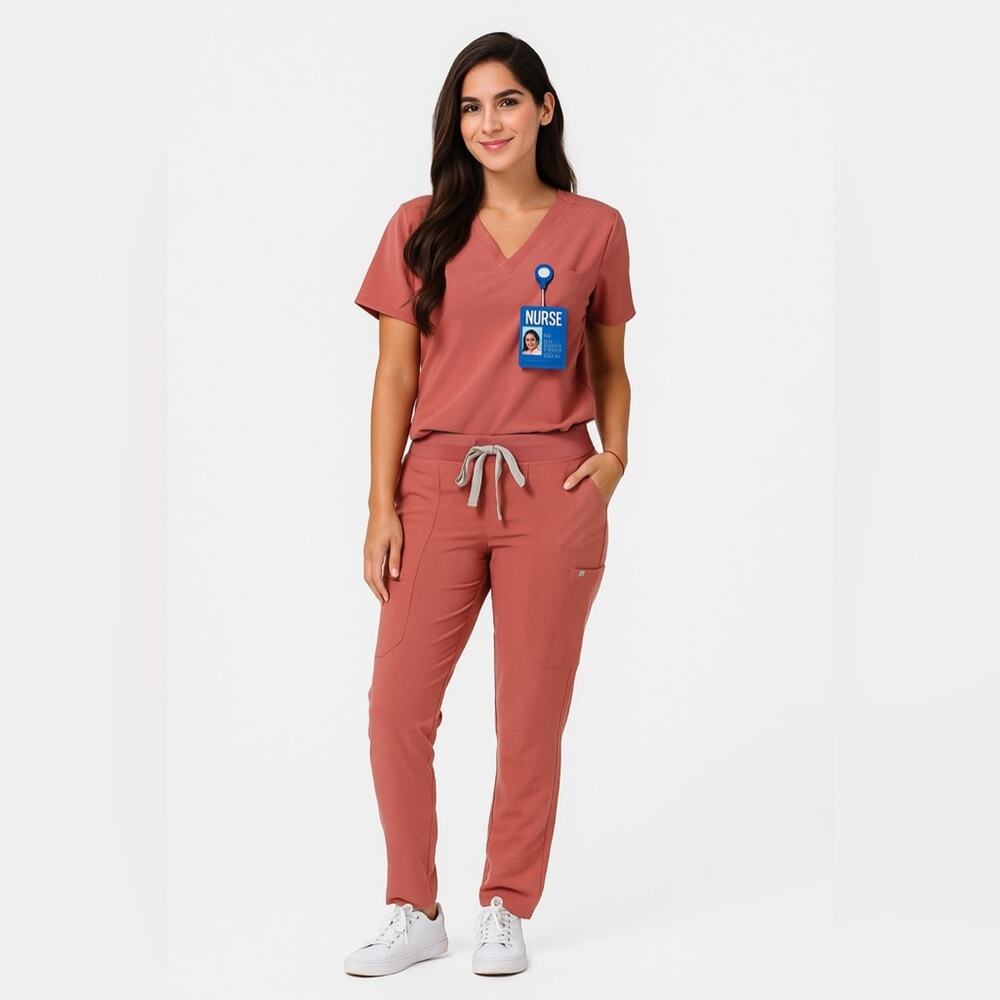 FIGS Catrina Scrubs Top & Yola Bottoms Set in Women's Large